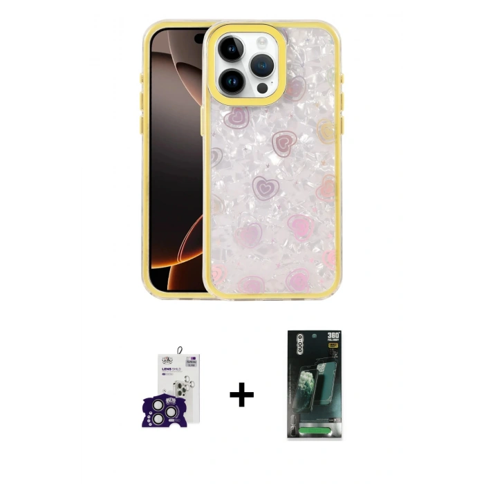 MARSİLYAN™- iPhone 16 Pro Max Kılıf Odak Prime - Siyah 360 Mat Full Body Arka Koruyucu + Bilvis Titan Kamera Lens - TMGI