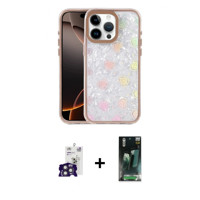 MARSİLYAN™- iPhone 16 Pro Max Kılıf Odak Prime - Siyah 360 Mat Full Body Arka Koruyucu + Bilvis Titan Kamera Lens - TMGI