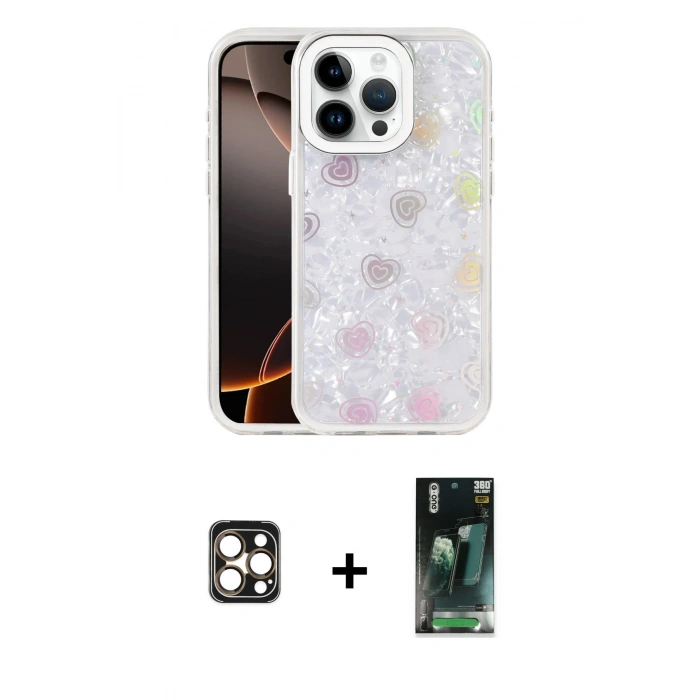 MARSİLYAN™- iPhone 16 Pro Max Kılıf Odak Prime - Siyah 360 Mat Full Body Arka Koruyucu + PVD Metal Kamera Lens - GD
