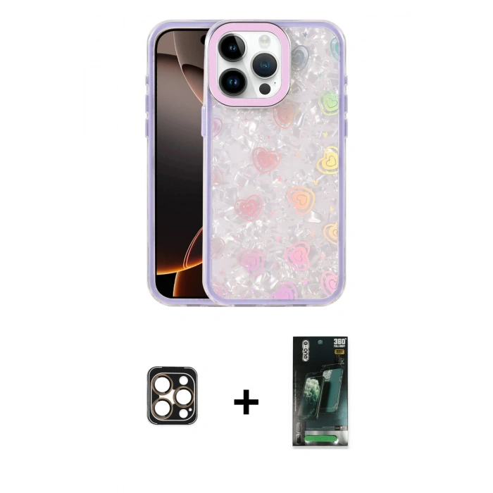 MARSİLYAN™- iPhone 16 Pro Max Kılıf Odak Prime - Siyah 360 Mat Full Body Arka Koruyucu + PVD Metal Kamera Lens - GD