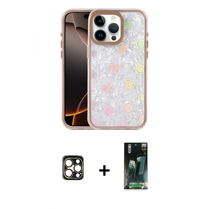 MARSİLYAN™- iPhone 16 Pro Max Kılıf Odak Prime - Siyah 360 Mat Full Body Arka Koruyucu + PVD Metal Kamera Lens - GD