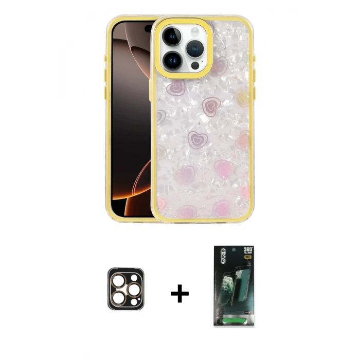 MARSİLYAN™- iPhone 16 Pro Max Kılıf Odak Prime - Siyah 360 Mat Full Body Arka Koruyucu + PVD Metal Kamera Lens - GD