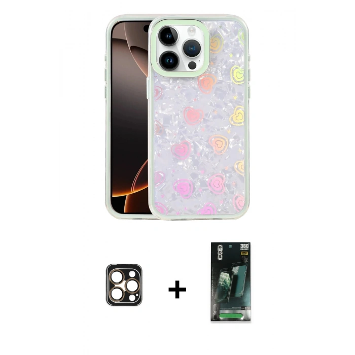 MARSİLYAN™- iPhone 16 Pro Max Kılıf Odak Prime - Siyah 360 Mat Full Body Arka Koruyucu + PVD Metal Kamera Lens - GD