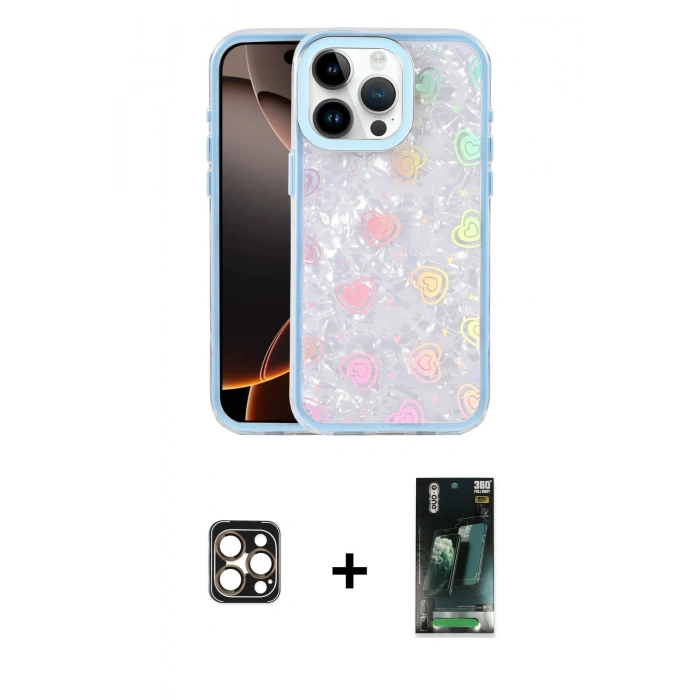 MARSİLYAN™- iPhone 16 Pro Max Kılıf Odak Prime - Siyah 360 Mat Full Body Arka Koruyucu + PVD Metal Kamera Lens - GD