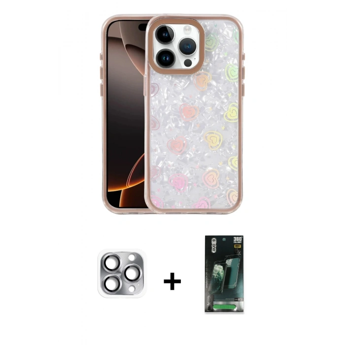 MARSİLYAN™- iPhone 16 Pro Max Kılıf Odak Prime - Siyah 360 Mat Full Body Arka Koruyucu + Pers Alüminyum Kamera Lens - GI