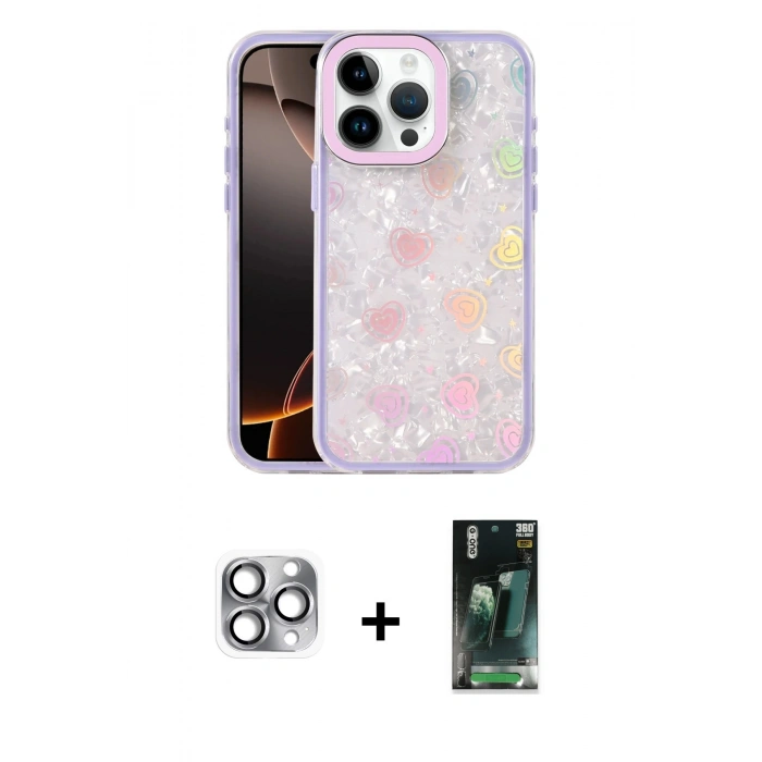 MARSİLYAN™- iPhone 16 Pro Max Kılıf Odak Prime - Siyah 360 Mat Full Body Arka Koruyucu + Pers Alüminyum Kamera Lens - GI