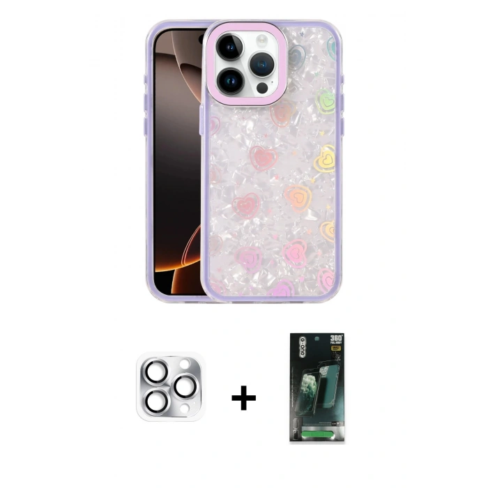 MARSİLYAN™- iPhone 16 Pro Max Kılıf Odak Prime - Siyah 360 Mat Full Body Arka Koruyucu + Pers Alüminyum Kamera Lens - GS