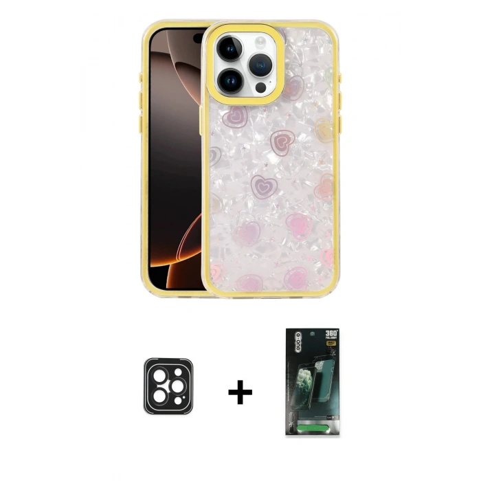 MARSİLYAN™- iPhone 16 Pro Max Kılıf Odak Prime - Siyah 360 Mat Full Body Arka Koruyucu + PVD Metal Kamera Lens - SH
