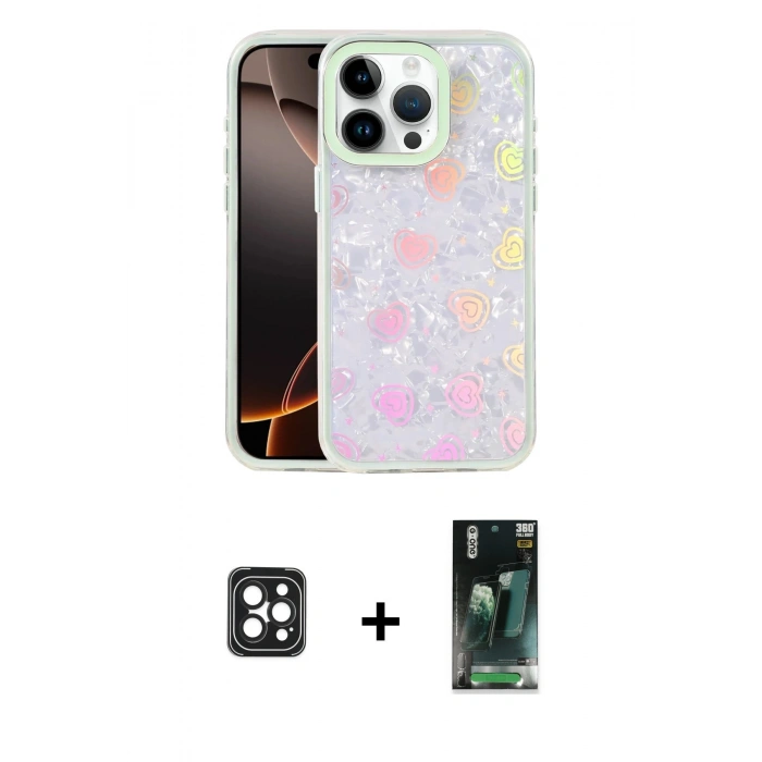MARSİLYAN™- iPhone 16 Pro Max Kılıf Odak Prime - Siyah 360 Mat Full Body Arka Koruyucu + PVD Metal Kamera Lens - SH