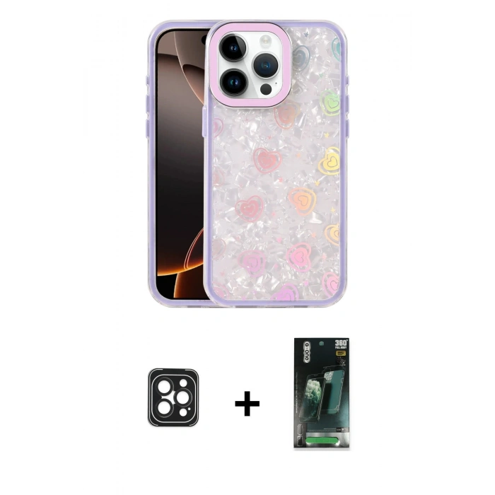 MARSİLYAN™- iPhone 16 Pro Max Kılıf Odak Prime - Siyah 360 Mat Full Body Arka Koruyucu + PVD Metal Kamera Lens - SH