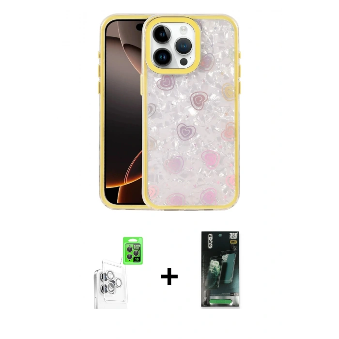MARSİLYAN™- iPhone 16 Pro Max Kılıf Odak Prime - Siyah 360 Mat Full Body Arka Koruyucu + Raze Metal Kamera Lens - BZ