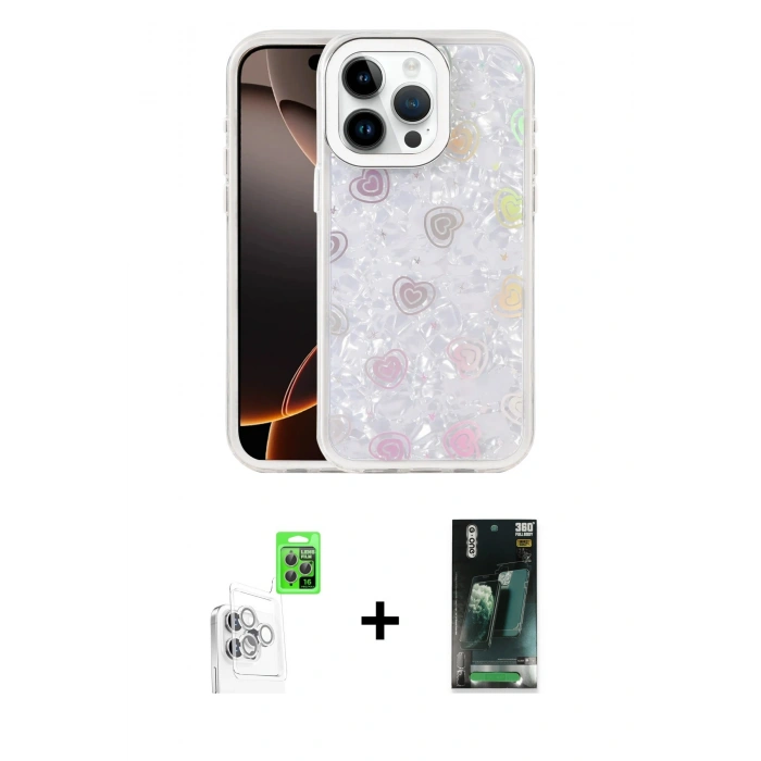 MARSİLYAN™- iPhone 16 Pro Max Kılıf Odak Prime - Siyah 360 Mat Full Body Arka Koruyucu + Raze Metal Kamera Lens - BZ