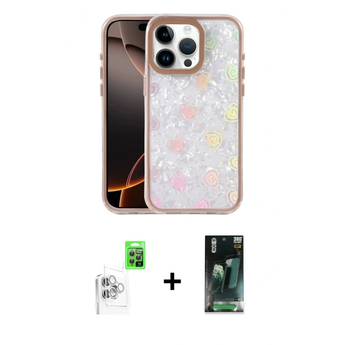 MARSİLYAN™- iPhone 16 Pro Max Kılıf Odak Prime - Siyah 360 Mat Full Body Arka Koruyucu + Raze Metal Kamera Lens - BZ