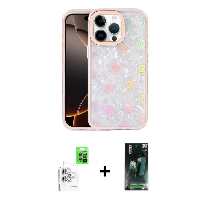 MARSİLYAN™- iPhone 16 Pro Max Kılıf Odak Prime - Siyah 360 Mat Full Body Arka Koruyucu + Raze Metal Kamera Lens - BZ