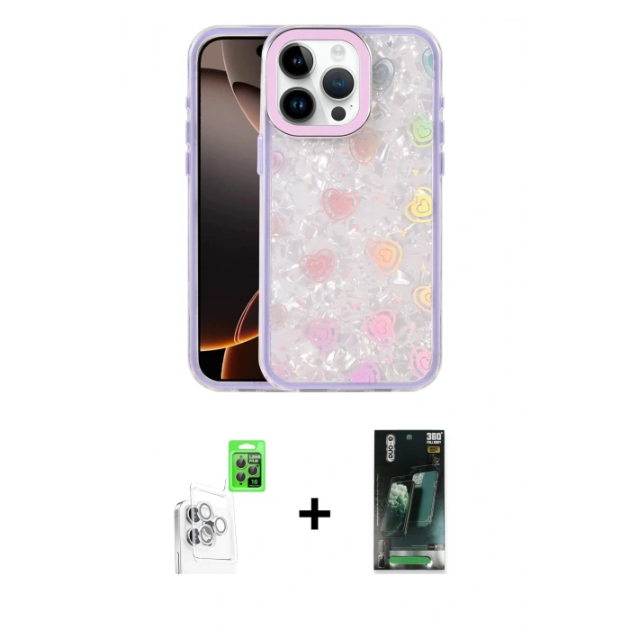MARSİLYAN™- iPhone 16 Pro Max Kılıf Odak Prime - Siyah 360 Mat Full Body Arka Koruyucu + Raze Metal Kamera Lens - BZ