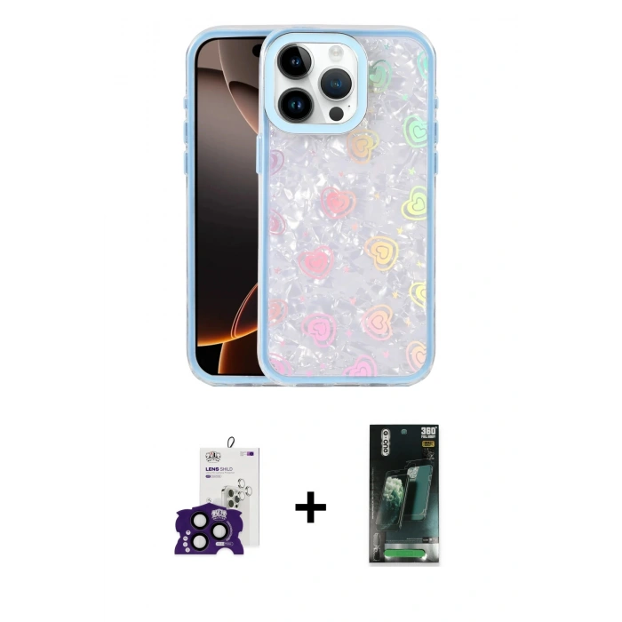 MARSİLYAN™- iPhone 16 Pro Max Kılıf Odak Prime - Siyah 360 Mat Full Body Arka Koruyucu + Bilvis Titan Kamera Lens - SH