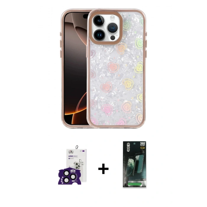 MARSİLYAN™- iPhone 16 Pro Max Kılıf Odak Prime - Siyah 360 Mat Full Body Arka Koruyucu + Bilvis Titan Kamera Lens - SH