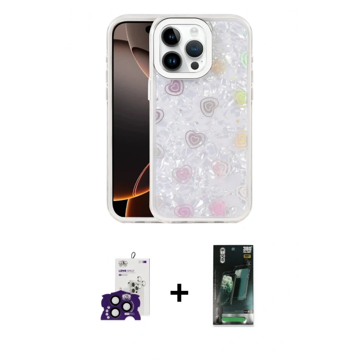 MARSİLYAN™- iPhone 16 Pro Max Kılıf Odak Prime - Siyah 360 Mat Full Body Arka Koruyucu + Bilvis Titan Kamera Lens - SH