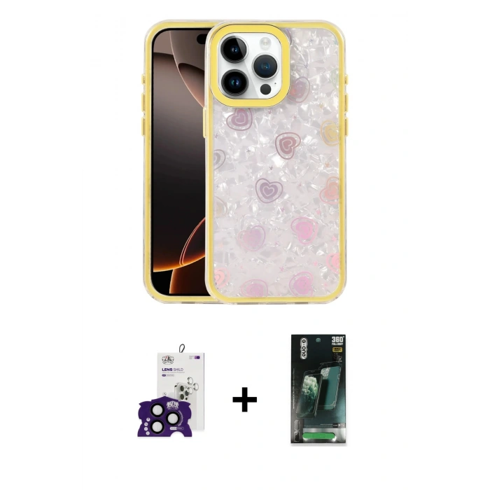 MARSİLYAN™- iPhone 16 Pro Max Kılıf Odak Prime - Siyah 360 Mat Full Body Arka Koruyucu + Bilvis Titan Kamera Lens - SH