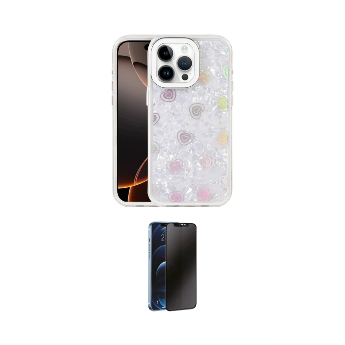 MARSİLYAN™- iPhone 16 Pro Max Kılıf Odak Prime - Siyah 3D Antistatik Hayalet Cam Ekran Koruyucu