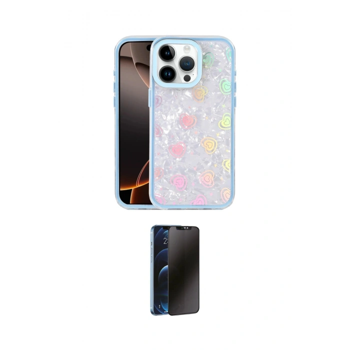 MARSİLYAN™- iPhone 16 Pro Max Kılıf Odak Prime - Siyah 3D Antistatik Hayalet Cam Ekran Koruyucu