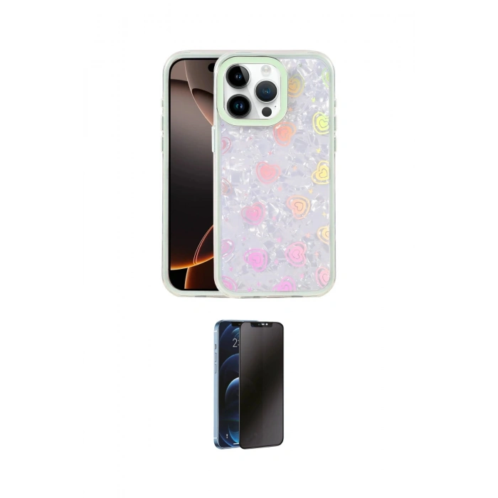 MARSİLYAN™- iPhone 16 Pro Max Kılıf Odak Prime - Siyah 3D Antistatik Hayalet Cam Ekran Koruyucu