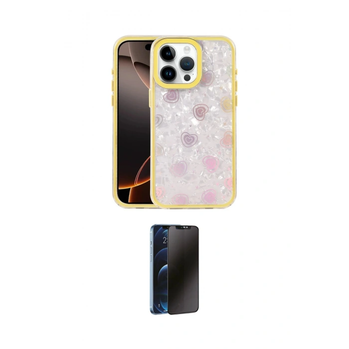 MARSİLYAN™- iPhone 16 Pro Max Kılıf Odak Prime - Siyah 3D Antistatik Hayalet Cam Ekran Koruyucu