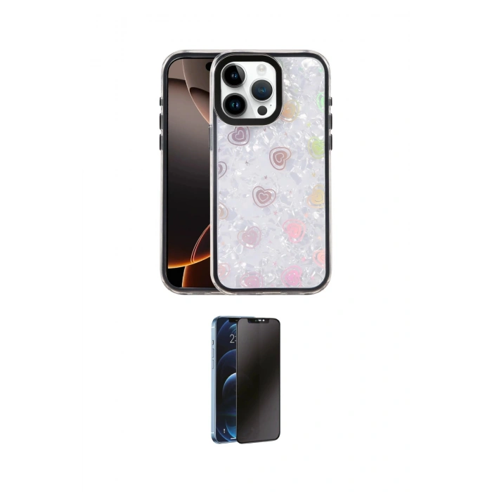MARSİLYAN™- iPhone 16 Pro Max Kılıf Odak Prime - Siyah 3D Antistatik Hayalet Cam Ekran Koruyucu