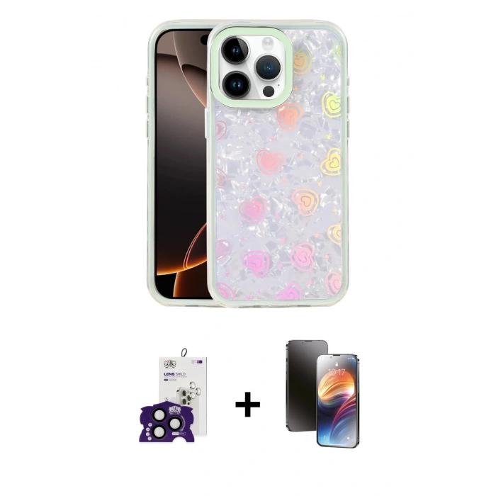 MARSİLYAN™- iPhone 16 Pro Max Kılıf Odak Prime - Siyah 3D Antistatik Mat Seramik Nano Ekran Koruyucu + Bilvis Titan Kamera Lens - SH