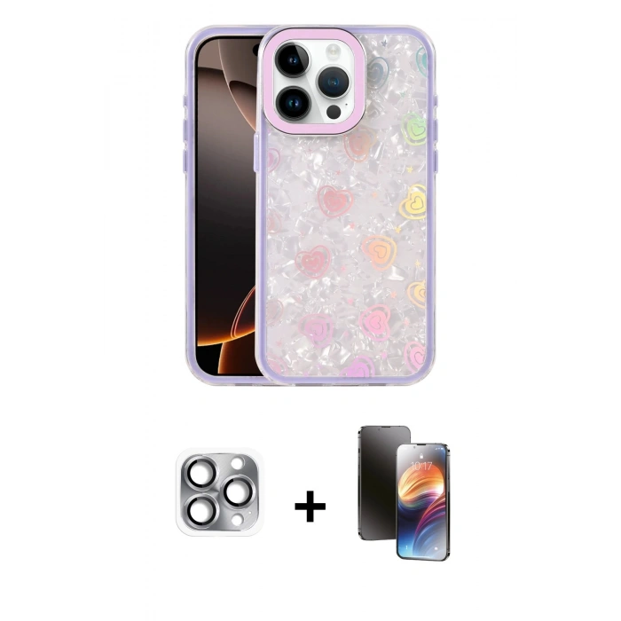 MARSİLYAN™- iPhone 16 Pro Max Kılıf Odak Prime - Siyah 3D Antistatik Mat Seramik Nano Ekran Koruyucu + Pers Alüminyum Kamera Lens - GI