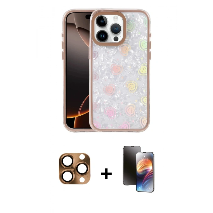 MARSİLYAN™- iPhone 16 Pro Max Kılıf Odak Prime - Siyah 3D Antistatik Mat Seramik Nano Ekran Koruyucu + Pers Alüminyum Kamera Lens - CLTM