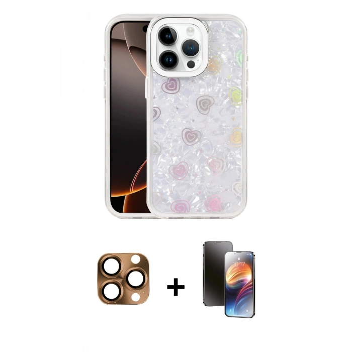 MARSİLYAN™- iPhone 16 Pro Max Kılıf Odak Prime - Siyah 3D Antistatik Mat Seramik Nano Ekran Koruyucu + Pers Alüminyum Kamera Lens - CLTM
