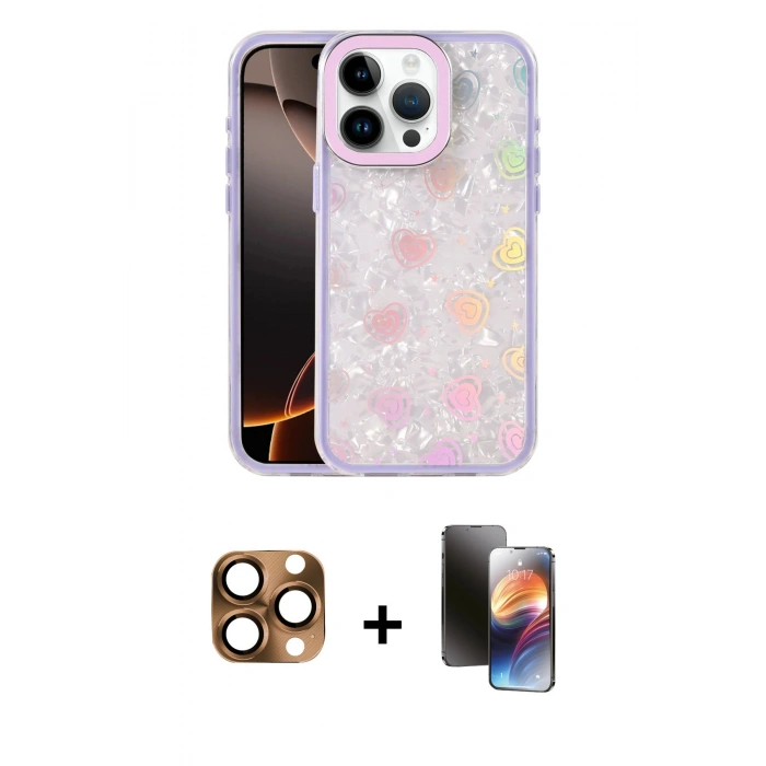 MARSİLYAN™- iPhone 16 Pro Max Kılıf Odak Prime - Siyah 3D Antistatik Mat Seramik Nano Ekran Koruyucu + Pers Alüminyum Kamera Lens - CLTM