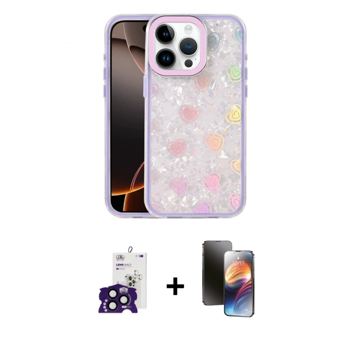 MARSİLYAN™- iPhone 16 Pro Max Kılıf Odak Prime - Siyah 3D Antistatik Mat Seramik Nano Ekran Koruyucu + Bilvis Titan Kamera Lens - SH