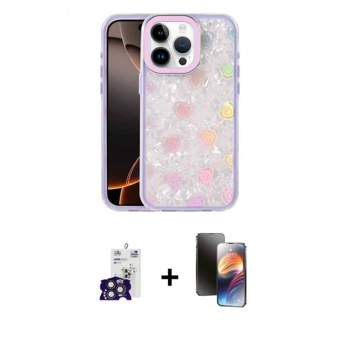 MARSİLYAN™- iPhone 16 Pro Max Kılıf Odak Prime - Siyah 3D Antistatik Mat Seramik Nano Ekran Koruyucu + Bilvis Titan Kamera Lens - TMGI