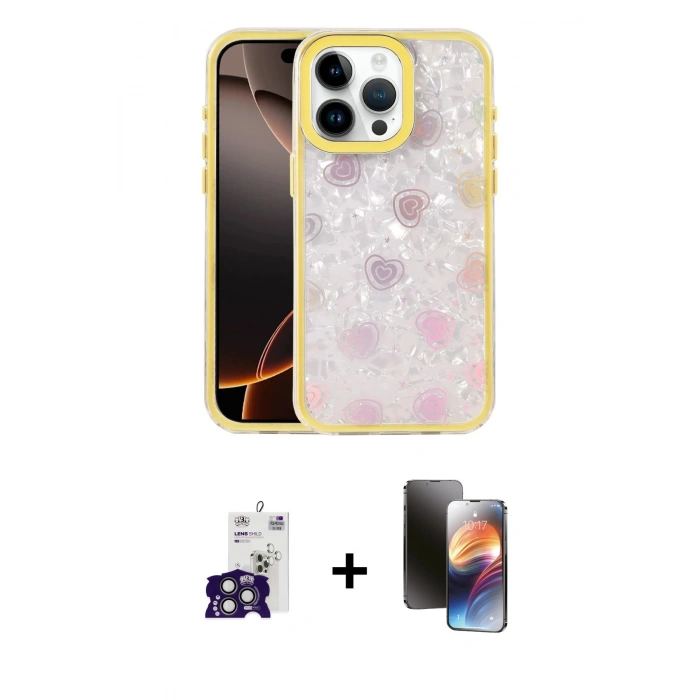 MARSİLYAN™- iPhone 16 Pro Max Kılıf Odak Prime - Siyah 3D Antistatik Mat Seramik Nano Ekran Koruyucu + Bilvis Titan Kamera Lens - TMGI