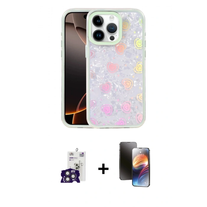 MARSİLYAN™- iPhone 16 Pro Max Kılıf Odak Prime - Siyah 3D Antistatik Mat Seramik Nano Ekran Koruyucu + Bilvis Titan Kamera Lens - TMGI