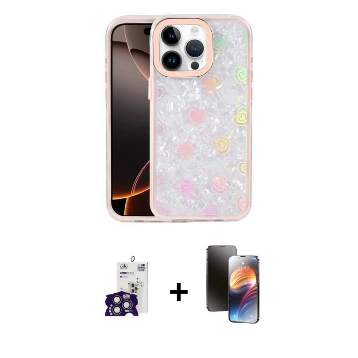 MARSİLYAN™- iPhone 16 Pro Max Kılıf Odak Prime - Siyah 3D Antistatik Mat Seramik Nano Ekran Koruyucu + Bilvis Titan Kamera Lens - TMGI