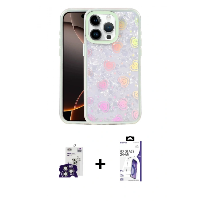 MARSİLYAN™- iPhone 16 Pro Max Kılıf Odak Prime - Siyah Bilvis 3X AR HD Cam Ekran Koruyucu + Bilvis Titan Kamera Lens - TMGI