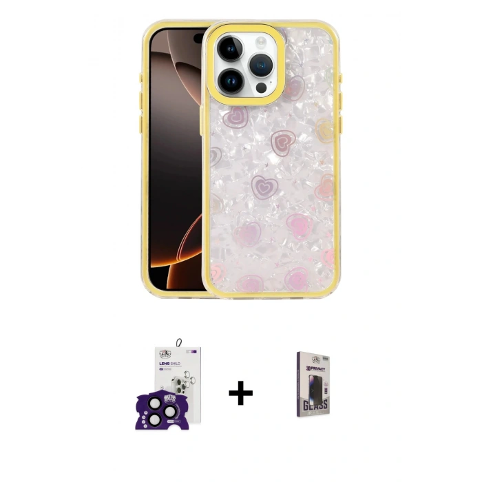 MARSİLYAN™- iPhone 16 Pro Max Kılıf Odak Prime - Siyah Bilvis Hayalet Cam Ekran Koruyucu + Bilvis Titan Kamera Lens - SH