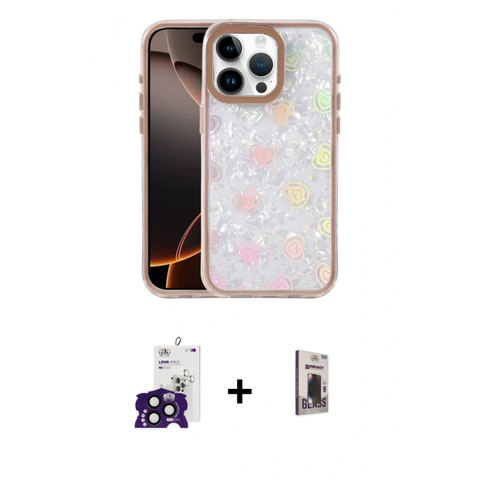 MARSİLYAN™- iPhone 16 Pro Max Kılıf Odak Prime - Siyah Bilvis Hayalet Cam Ekran Koruyucu + Bilvis Titan Kamera Lens - SH