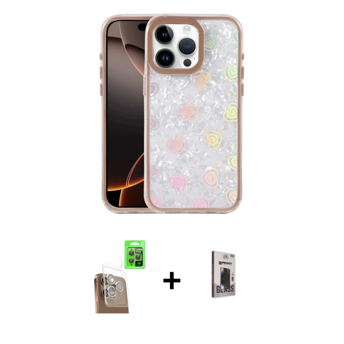 MARSİLYAN™- iPhone 16 Pro Max Kılıf Odak Prime - Siyah Bilvis Hayalet Cam Ekran Koruyucu + Raze Metal Kamera Lens - CLTM