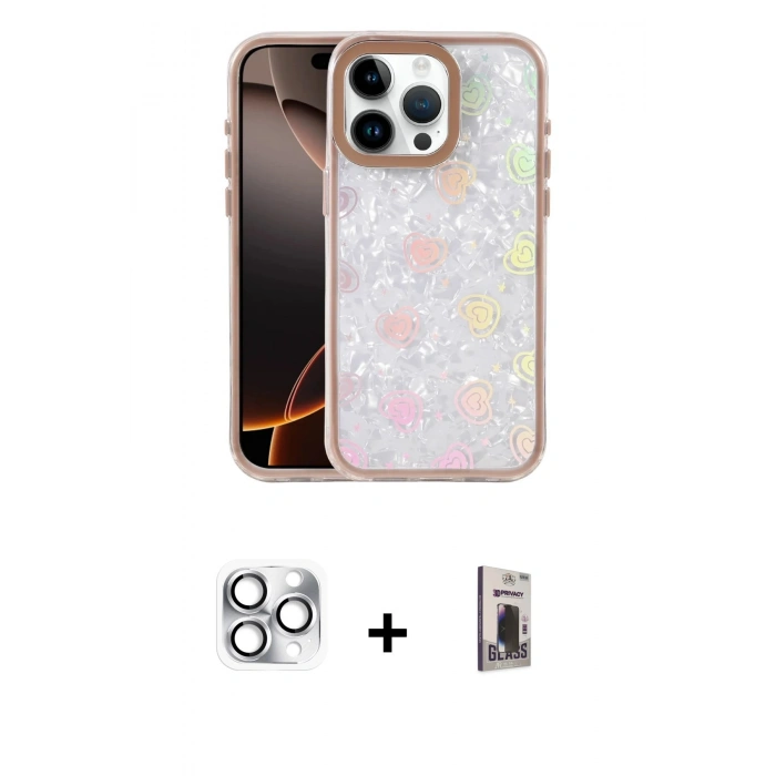 MARSİLYAN™- iPhone 16 Pro Max Kılıf Odak Prime - Siyah Bilvis Hayalet Cam Ekran Koruyucu + Pers Alüminyum Kamera Lens - GS