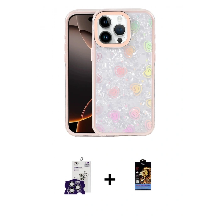 MARSİLYAN™- iPhone 16 Pro Max Kılıf Odak Prime - Siyah Buffer Hayalet Cam Ekran Koruyucu + Bilvis Titan Kamera Lens - TMGI