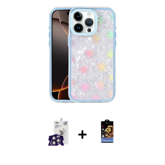 MARSİLYAN™- iPhone 16 Pro Max Kılıf Odak Prime - Siyah Buffer Hayalet Cam Ekran Koruyucu + Bilvis Titan Kamera Lens - TMGI