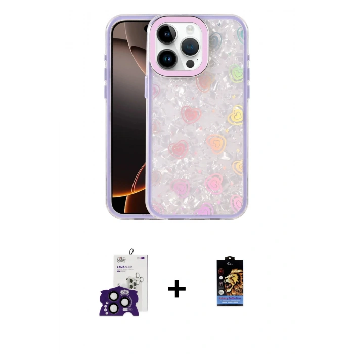 MARSİLYAN™- iPhone 16 Pro Max Kılıf Odak Prime - Siyah Buffer Hayalet Cam Ekran Koruyucu + Bilvis Titan Kamera Lens - SH