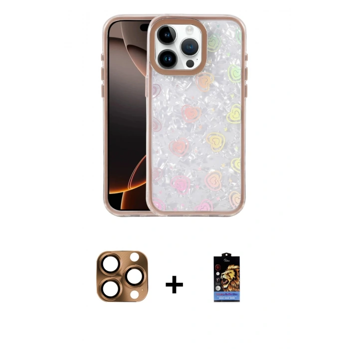 MARSİLYAN™- iPhone 16 Pro Max Kılıf Odak Prime - Siyah Buffer Hayalet Cam Ekran Koruyucu + Pers Alüminyum Kamera Lens - CLTM