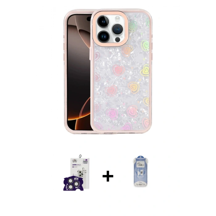 MARSİLYAN™- iPhone 16 Pro Max Kılıf Odak Prime - Siyah Joko Magic 5D Cam + Bilvis Titan Kamera Lens - TMGI