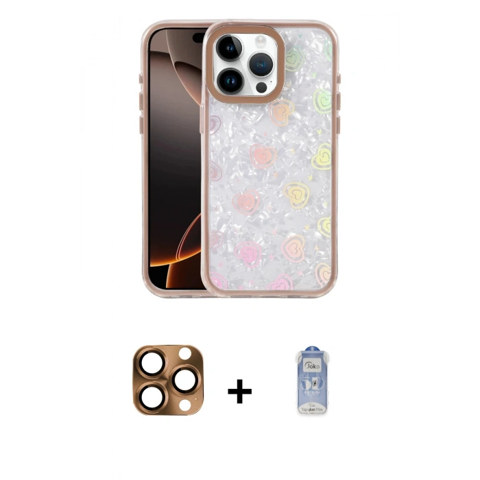 MARSİLYAN™- iPhone 16 Pro Max Kılıf Odak Prime - Siyah Joko Magic 5D Cam + Pers Alüminyum Kamera Lens - CLTM