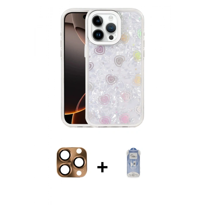 MARSİLYAN™- iPhone 16 Pro Max Kılıf Odak Prime - Siyah Joko Magic 5D Cam + Pers Alüminyum Kamera Lens - CLTM